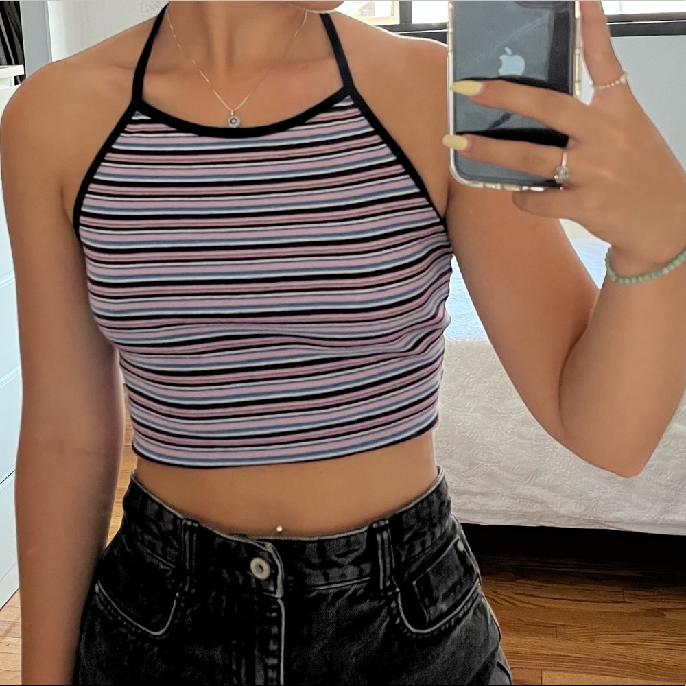 Brandy Melville Striped Halter Top